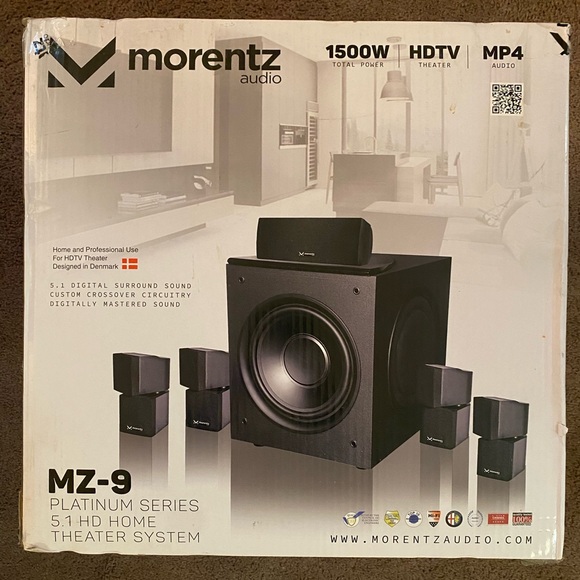 L@@K! NEW Morentz Audio MZ-9 Platinum Series 5.1 HD Home Theater System